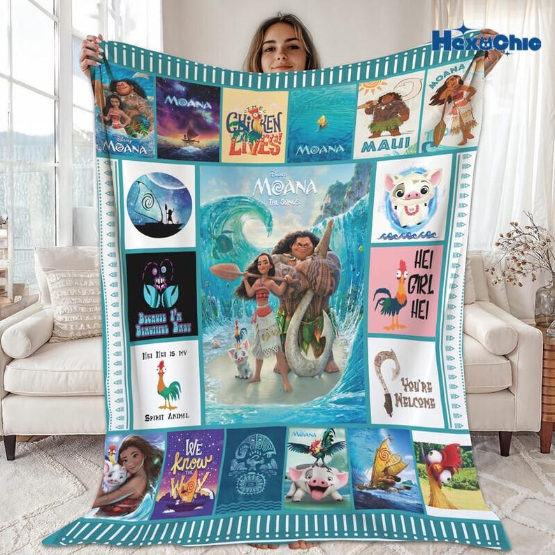 Moana Fleece Blanket, Moana Princess Blanket, Moana Cartoon Throw Blanket For Couch Sofa, Birthday Gifts For Daughter, Christmas Gift 画像 4