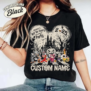 Personalized Mickey&#39;s Not So Scary Halloween Party 2025 Comfort Colors Shirt, Mickey And Friends Halloween, Halloween Family Spooky Season
