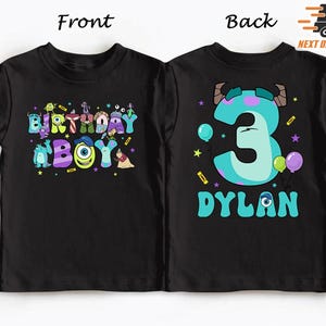 Comfort Personalized Monster inc Birthday Boy Shirt, Monster Family Birthday Party Shirt, Custom Monster Birthday Shirt, Mike Sully