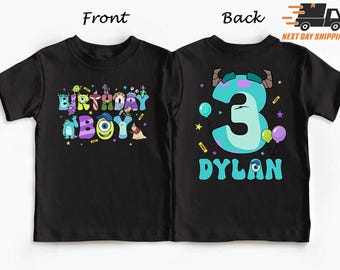 Comfort Personalized Monster inc Birthday Boy Shirt, Monster Family Birthday Party Shirt, Custom Monster Birthday Shirt, Mike Sully