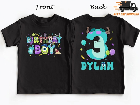 Comfort Personalized Monster inc Birthday Boy Shirt, Monster Family Birthday Party Shirt, Custom Monster Birthday Shirt, Mike Sully