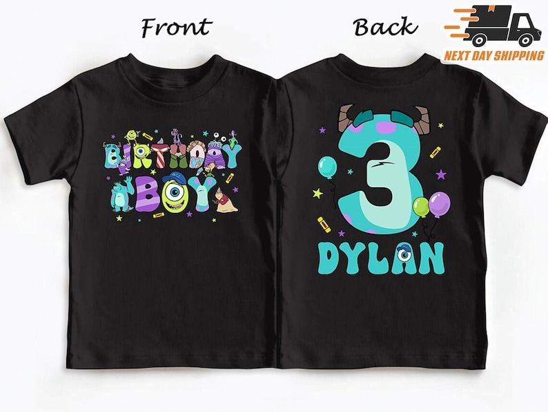 two birthday shirts with the number three on them