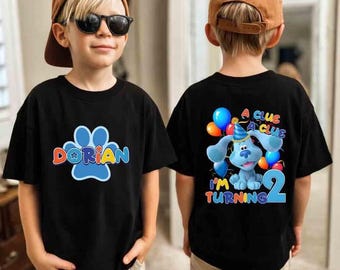 Camiseta de cumpleaños de Los Pistas de Blue de Comfort Colors, camiseta de Los Pistas de Blue cumple 2 años, camiseta familiar a juego de Los Pistas de Blue, camiseta para fiesta de cumpleaños familiar