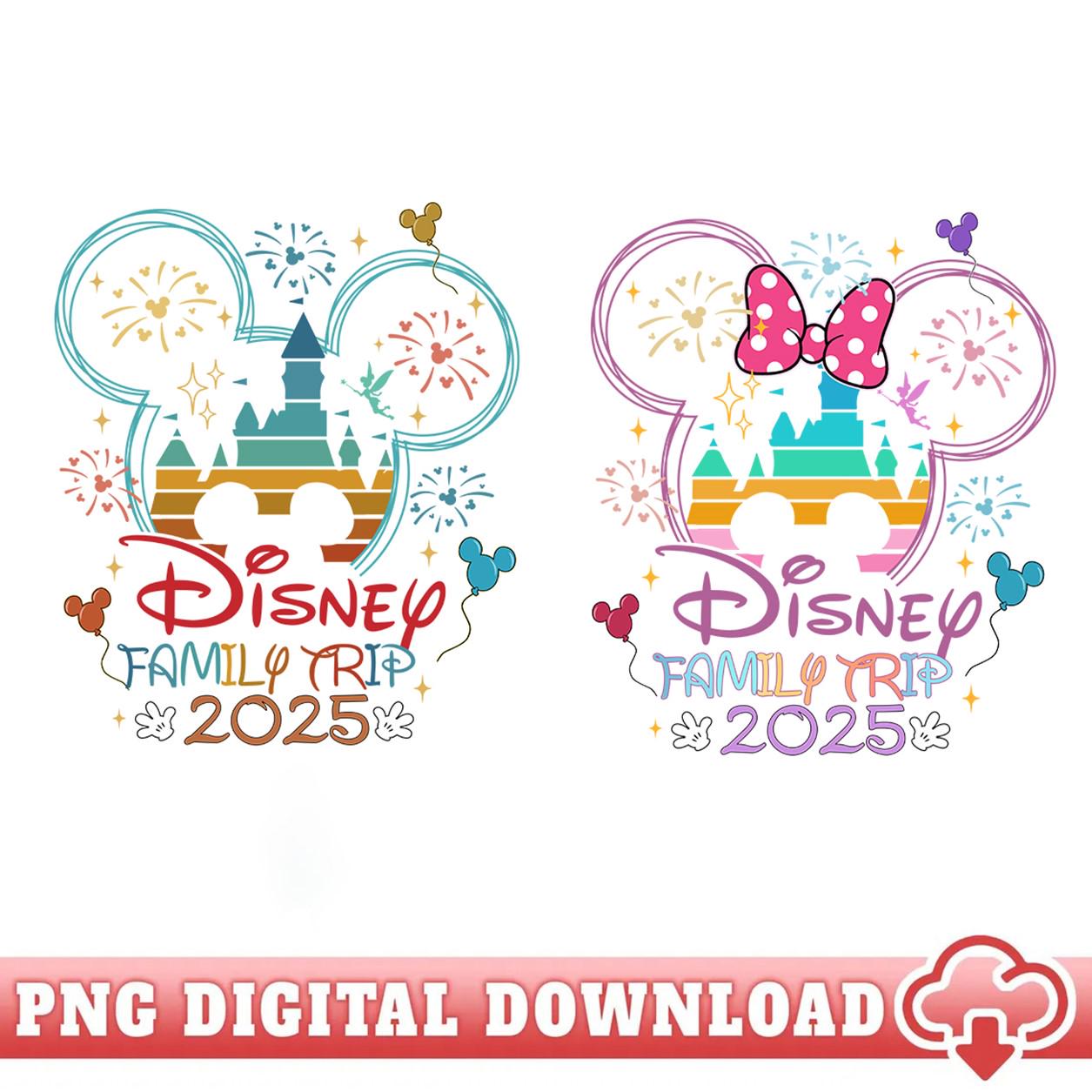 DisneyTrip Family Matching Png, Disneyland Vacation Shirt, Family Matching Shirt, Magical Castle Png, Family Trip 2025 Png, Digital Download