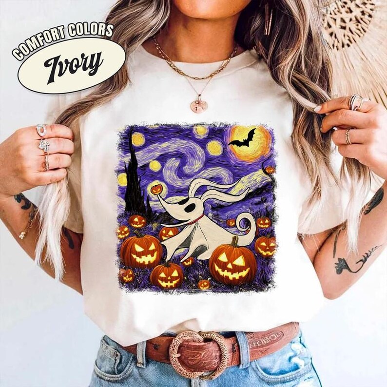 Zero Dog Halloween Starry Night Shirt, Nightmare Before Christmas Tees, Disneyland Spooky Season Shirt, Disneyland Oogie Boogie Bash Shirt Bild 5