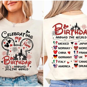 Comfort Personalized Epcot Celebrating My Birthday Around The World Shirt, Epcot Birthday, Epcot Tour, Disneyland Birthday