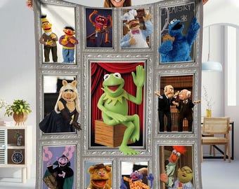 Couverture polaire Muppet Show, couverture The Muppets, jetée Kermit la grenouille Fozzie ours pour canapé, cadeaux d'anniversaire pour fille