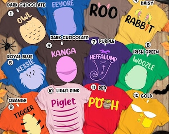 Winnie The Pooh Costume Shirt, Pooh Tigger Halloween Costume, Pooh Halloween Costumes, Matching Family Group Costume Shirt, Halloween Party