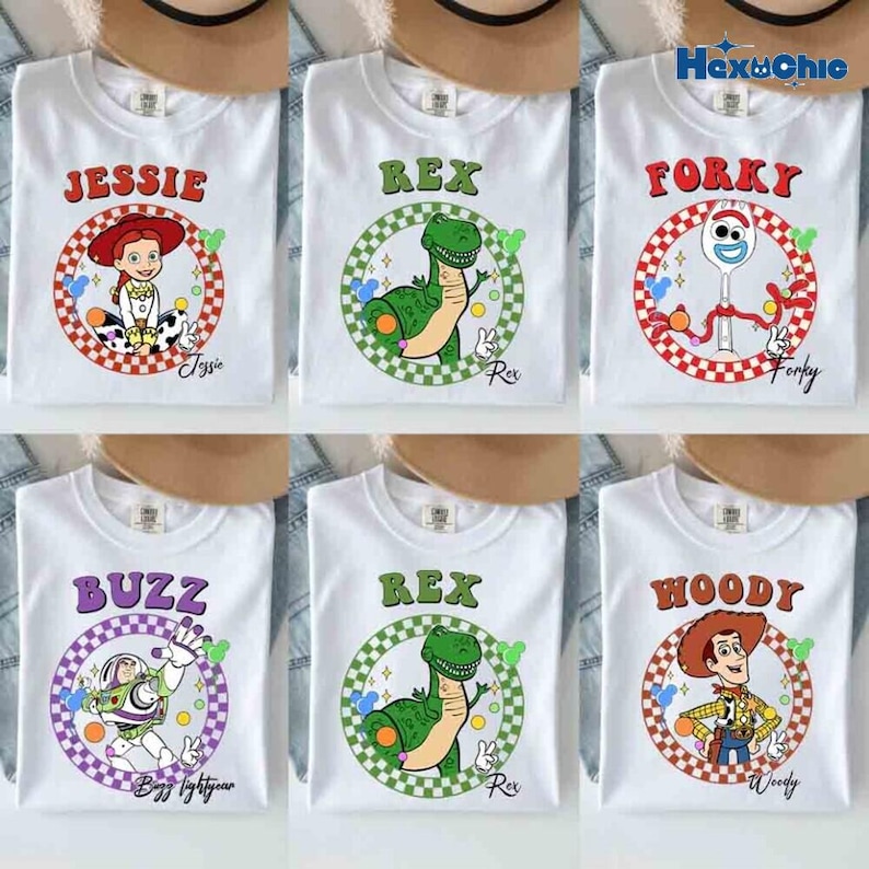 Personalized Toy Story Shirt, Disneyland Family Trip Tee, Disneyland Vacation Shirt, Retro Checkered Disneyland Tee, Disneyland World Gift image 1