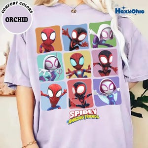 Spidey and His Amazing Friends Shirt, Comfort Colors Disneyland Super Hero Shirt, Gift for Boy, Superhero Birthday Gift zdjęcie 3