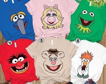 Disneyland The Muppets Characters Halloween Costume Shirt, Kermit Miss Piggy Gonzo Animal Tee, The Muppets Show, Halloween 2026 Trip Shirt