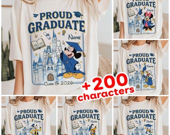 Personalized Disneyland Graduation Shirts, Mickey And Friends Senior Trip Class Of 2026 Tees, From The Tassel To The Castle Grad Shirts