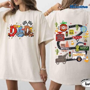 Lightning Mcqueen T-Shirts, Retro Disneyland Cars Shirt, Checkered Lightning McQueen Shirt, Family Trip Shirts, Disneyland Vacation Tee image 2