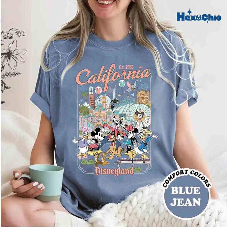 Mickey and Friends Shirt, Disneyland California Est 1955 Tee, Disneyland Family Trip Shirt, Gift for Disneyland Lovers, Vintage Disneyland image 1