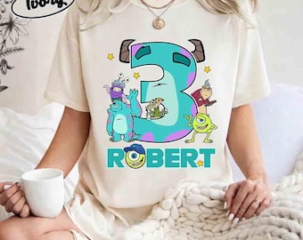 Comfort Colors Disneyland Pixar Monster Inc Birthday Shirt, Mike Sulley Mickey Balloon Coquette Bow Tee, Retro Monster Inc University Tee