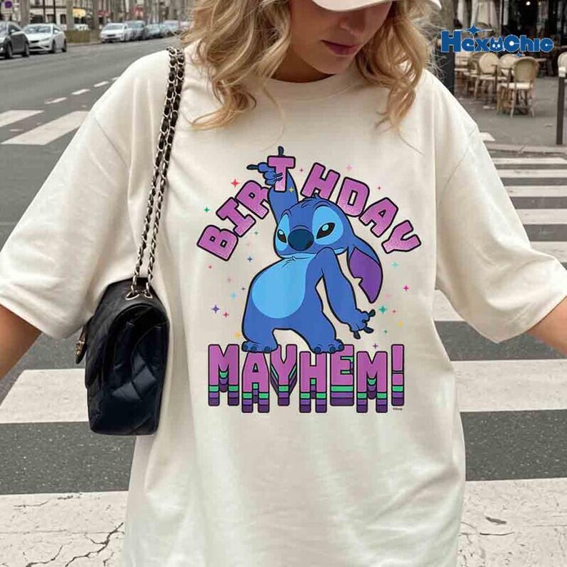 Personalized Stitch and Lilo Birthday Shirt, Disneyland Stitch Birthday Sweatshirt, Custom Stitch Birthday Shirt, WDW Family Vacation Tee image 3