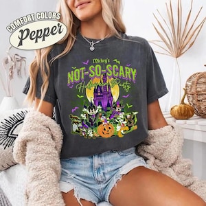 Vintage Mickey&#39;s Not So Scary Halloween Party Comfort Shirt, Mickey And Friends Skeleton Pumpkin, Halloween Costume, Halloween Group