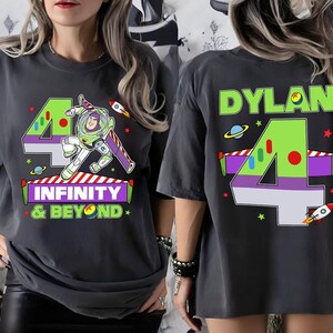Comfort Buzz Infinity And Beyond Birthday Shirt, Toy Story Party Shirt, Buzz Lightyear Shirt, Custom Toy Story Birthday Boy Tee image 2