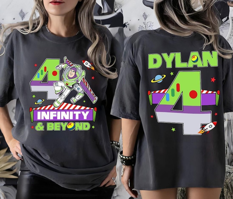 Comfort Buzz Infinity And Beyond Birthday Shirt, Toy Story Party Shirt, Buzz Lightyear Shirt, Custom Toy Story Birthday Boy Tee image 2