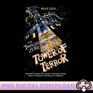 Retro Tower Of Terror PNG, Twilight Zone Png, Hollywood Studios Png, Disneyland Rides Png, Walt Disneyworld Family Png, Digital Download