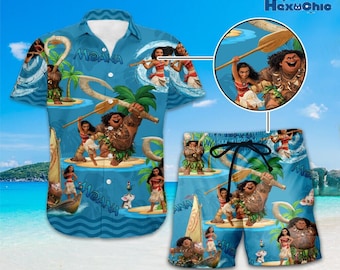Moana And Maui Dinseyland Hawaiian Shirt Disneyland Trip Shirt Dinseyland Vacation Holiday Tee Dinseyland Moana Shirt, Manoa Beach Shirt