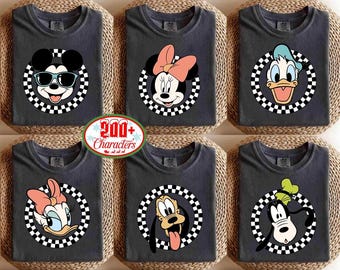 Retro Disneyland Checkered Comfort Colors Shirt, Disneyland All Characters Shirt, Walt Disneyworld, Disneyland Trip Shirt, Magical Kingdom