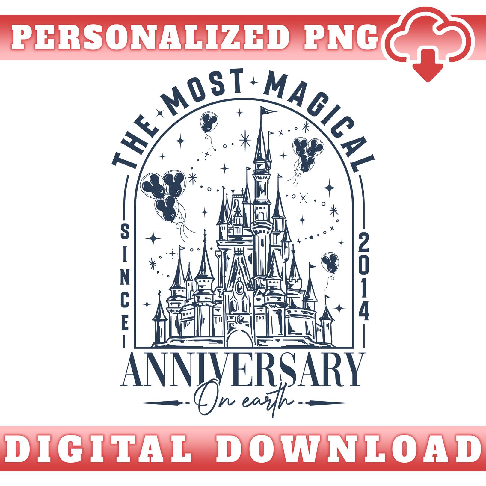 Anniversaire de mariage magique pour couple Disneyland personnalisé Png, Png d'anniversaire de couple, Château magique de Disneyworld Png, anniversaire de mariage