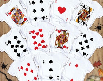 Deck Of Cards Halloween Costumes Shirt, Playing Card Deck Halloween Group, Halloween Family Matching, Funny Card Game Shirt, Halloween Party