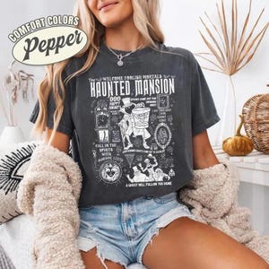 Comfort Retro The Haunted Mansion Shirt, Disneyland Spooky Season Shirt, Madam Leota Hitchhiking Ghosts, Halloween 2025 Party Shirt