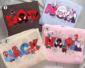 Retro Spidey and His Amazing Friends Tee, Personalized Spiderman Birthday Shirt, Comfort Color Spidey Family Vacation Matching Outfits