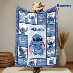 Personalized WDW Stitch Blanket, Custome Name Lilo Stitch Blanket, Stitch Birthday Gifts Blanket, Disneyland Birthday Gifts bild 2