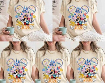 Camisetas personalizadas para vacaciones familiares en Disneyland 2026, Camiseta para viaje a Disneyland 2026, Camisetas de Disneyland, Camisetas para parejas de Disneyland