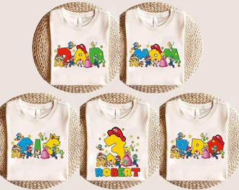 Comfort Custom Mario Birthday Shirt, Mario Family Shirts, Personalize Super Mario Family, Level Up Birthday Shirt, Super Mario Shirt