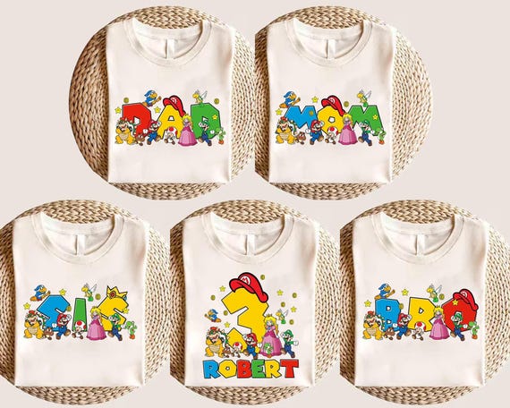 Comfort Custom Mario Birthday Shirt, Mario Family Shirts, Personalize Super Mario Family, Level Up Birthday Shirt, Super Mario Shirt
