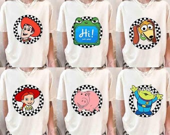 Retro Disneyland Toy Story 5 Characters Shirt, Disneyland Pixar Shirt, Woody Buzz Lightyear Lilypad Shirt, You've Got A Friend In Me Tee