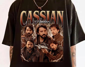 Camiseta estilo vintage de los 90 de Cassian Andor, camisa lavada mineral de Cassian Andor, camiseta Diego Luna de los 90 de Cassian Andor