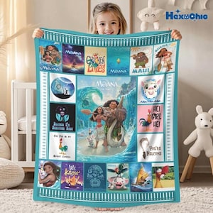 Moana Fleece Blanket, Moana Princess Blanket, Moana Cartoon Throw Blanket For Couch Sofa, Birthday Gifts For Daughter, Christmas Gift 画像 1