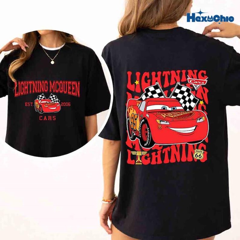 Vintage Lightning McQueen Comfort Shirt, Disneyland Pixar Cars Shirt, Retro McQueen Graphic Tee, Disneyland Family Vacation Trip Shirt 2026 image 1