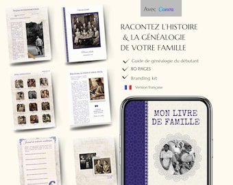 Ancestry Notebook Canva Template, Family Tree Print, Digital Family Tree Template for Genealogy Research, Printable Genealogy chart