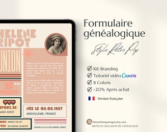 CANVA ancestry template, to print genealogy research and organizer, family gift, instant download, genealogy tree