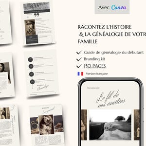 Printable CANVA Family History Book Template, Downloadable Digital Genealogy, Fillable Family Tree, Ancestry Gift