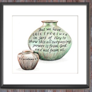 Jars of Clay Hand Lettered Bible Verse Christian Typography Digital Art Download