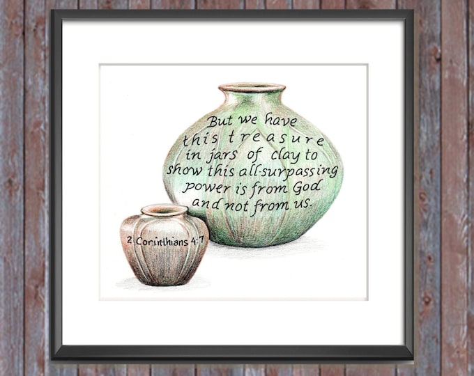 Jars of Clay Bible Verse Art Print Scripture Design Hand Etsy