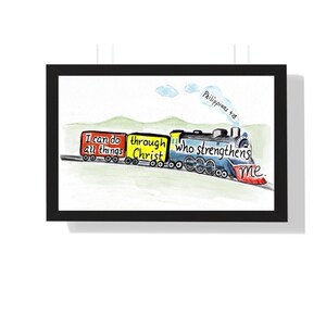 Train, Bible Verse art print, scripture design, hand lettered typography, wall art decor