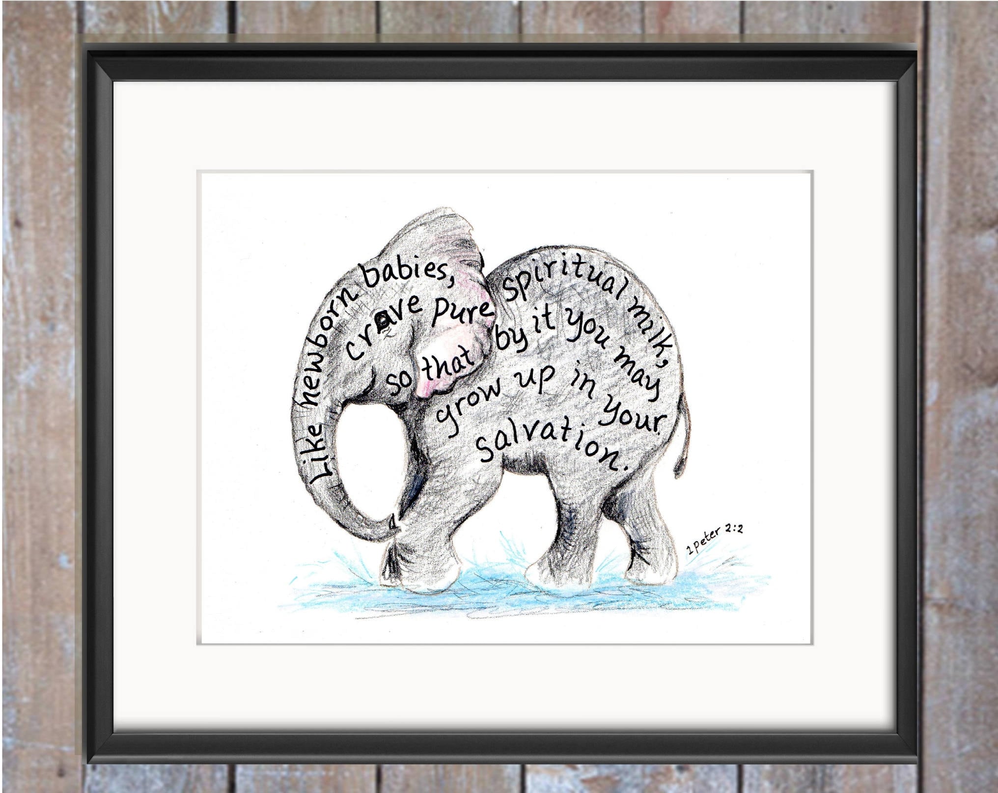 Inspirational Elephant Baby Wall Art Scripture Design Hand-lettered  Typography Decor - Etsy Israel, image size:2032x1614