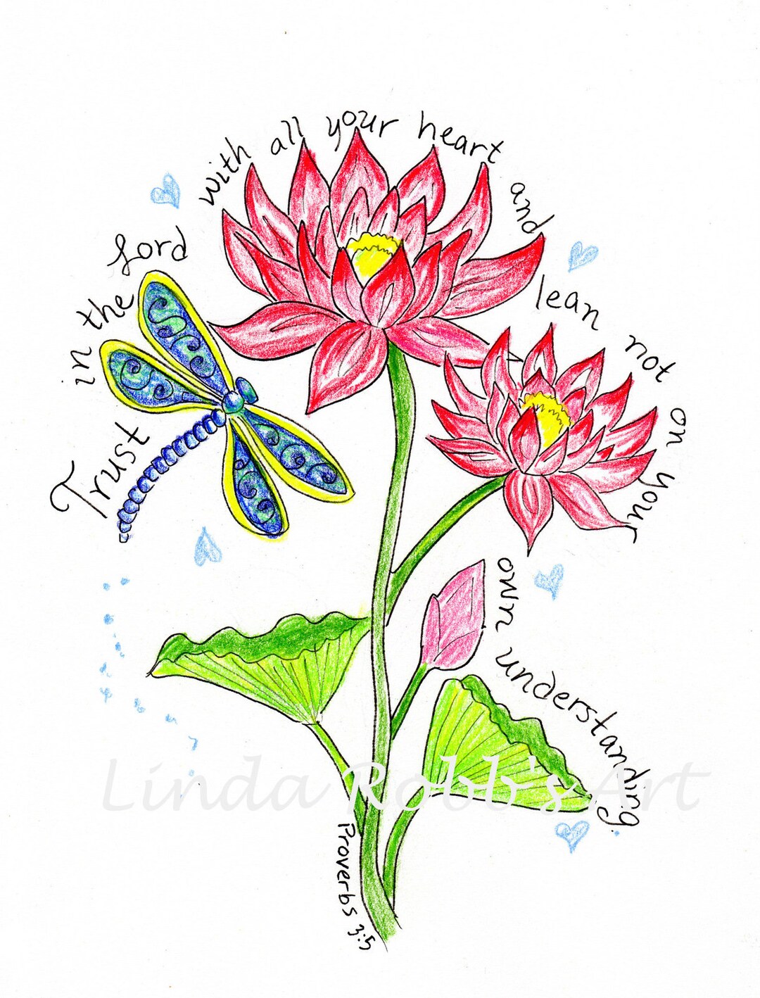 Proverbs 35, Scripture Design, Lotus Flower and Dragonfly, Digital
