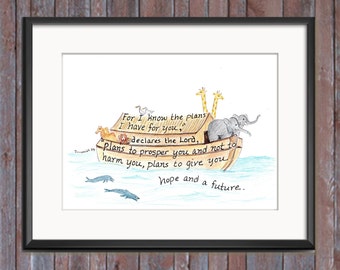 Noah's Ark scripture design print