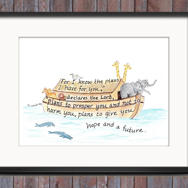 Noah's Ark scripture design print