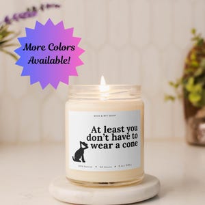At Least You Don&#39;t Have to Wear a Cone, Get Well Gift, Feel Better Candle, Funny Get Well Candle, Funny Recovery Gift, Cheeky Get Well Gift