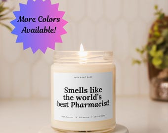 Il miglior regalo per farmacisti del mondo, regalo per nuovi farmacisti, regalo con candela, apprezzamento per i farmacisti, candela profumata, regalo di laurea